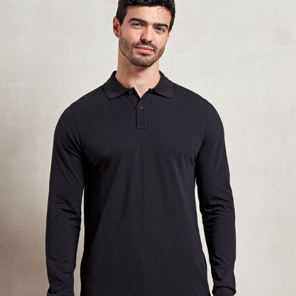 ‘Essential’ unisex long sleeve workwear polo shirt Thumbnail