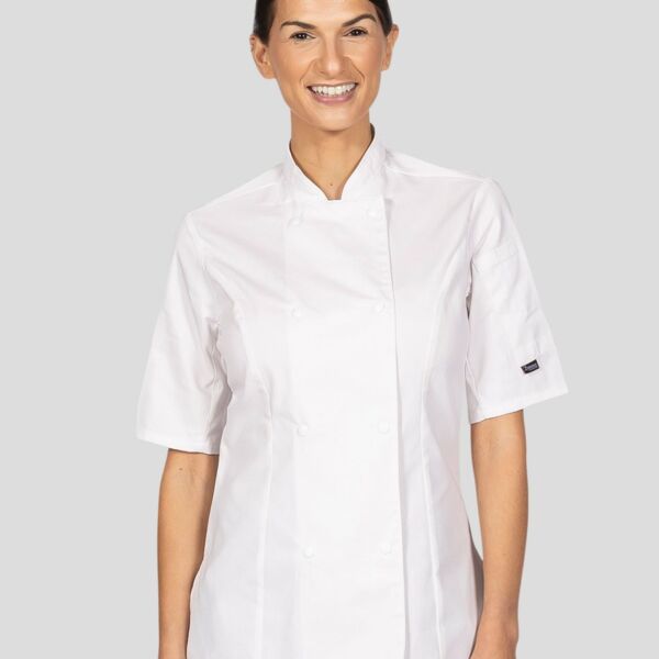 Ladies' Short Sleeve Fitted Chef's Jacket Thumbnail