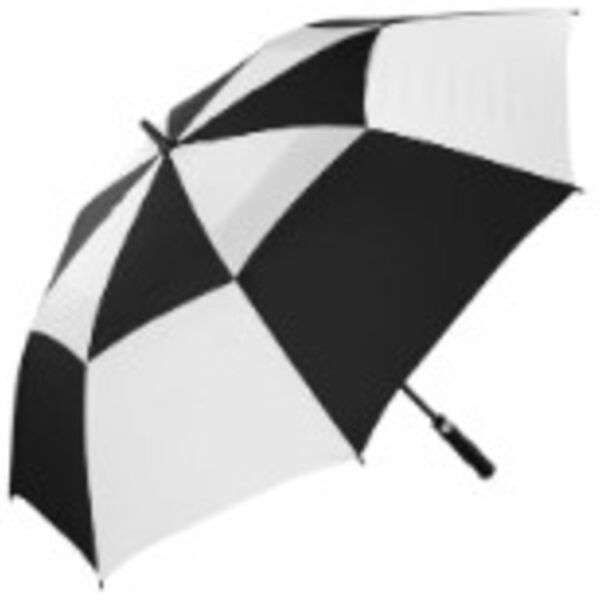 CYCLONE Auto Vented Golf Umbrella Printed with Logo to 4 White Panels  Thumbnail